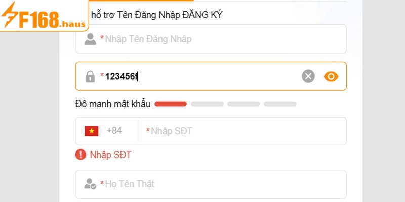 Những lỗi thường mắc khi đăng ký F168