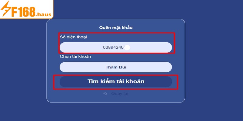 Sử dụng tính năng “Quên mật khẩu” có sẵn để lấy lại dữ liệu cũ