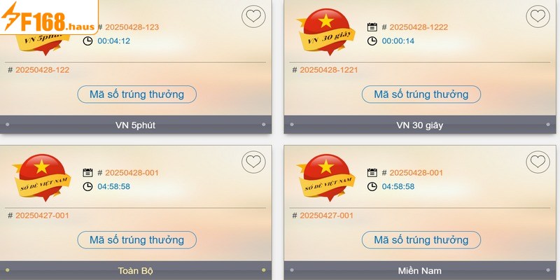 Xổ số tại F168 trả thưởng vô cùng nhanh chóng cho bet thủ